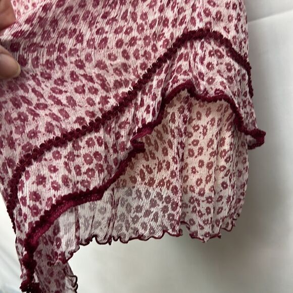 Poupette St Barth silk print layered top mini dress in Pink size small EUC - Picture 12 of 16